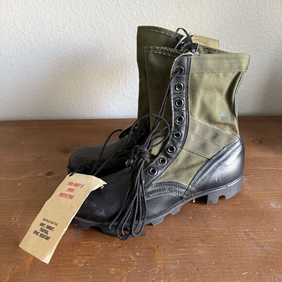 Vintage RO Search Vietnam Era Spike Protective Jungle Boots 9 N NEW NOS - Picture 1 of 8